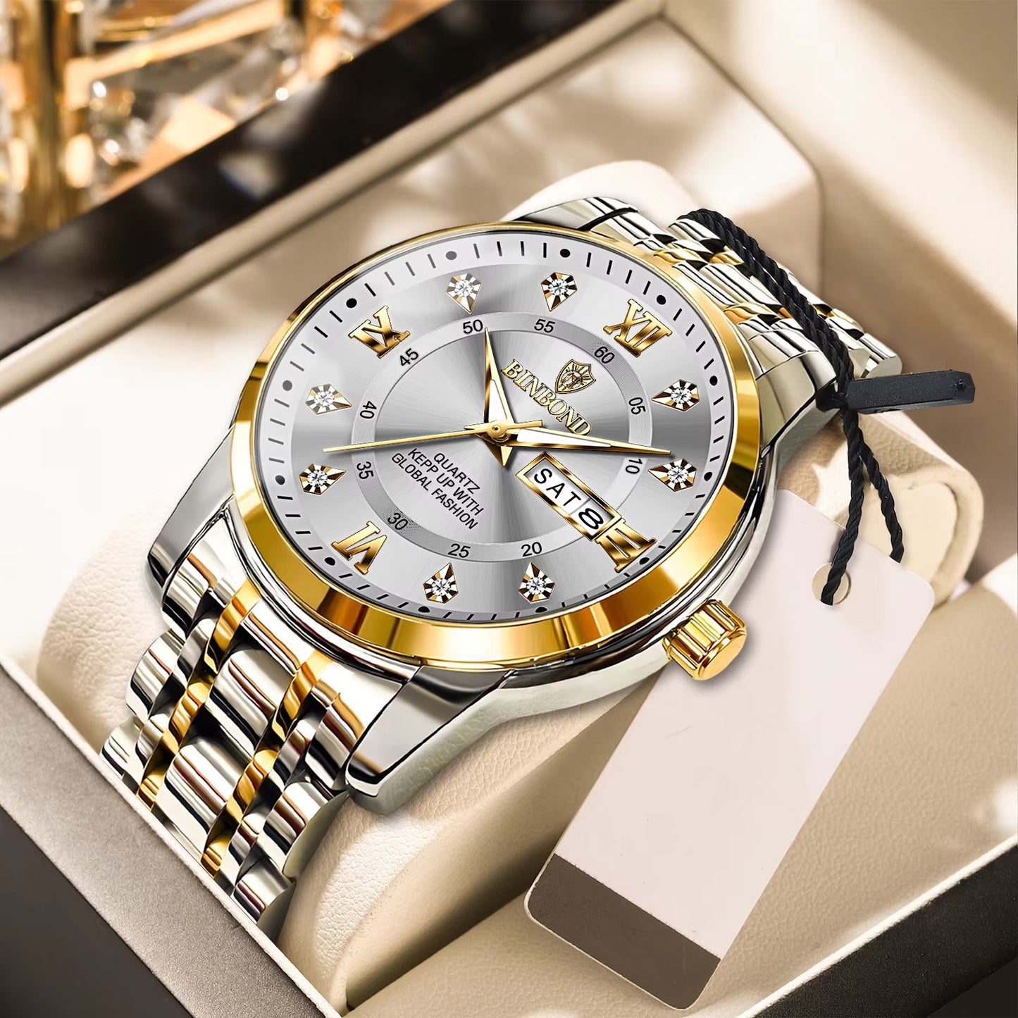 BINBOND Top Brand Luxury Fashion Watch Men 3ATMWaterproof Date Clock Sport Watches Mens QuartzWristwatch Relogio Masculino
